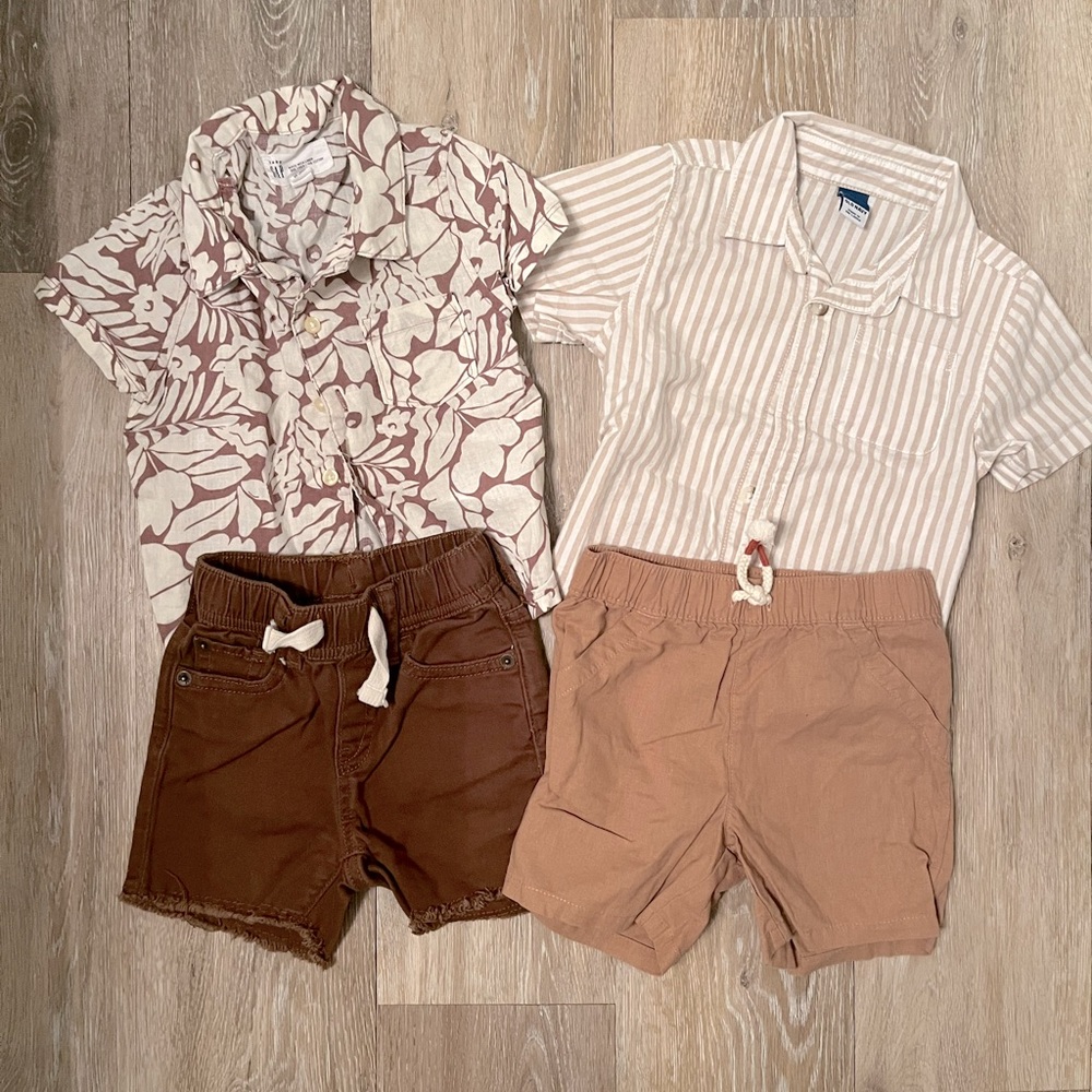 Baby boy 12-18 month bundle: Tan, Brown, Cream & Whime